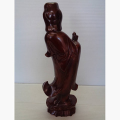 ★▲木製　木彫　観音菩薩立像　観音菩薩像　観音様　仏像　彫刻　木像　オブジェ　置物　飾物　高さ30.5cm★bの画像