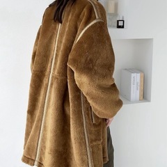【新品】Java ファーコート　ブラウン　Mの画像