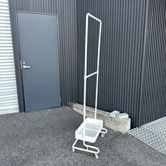 店頭引き渡し 中古 ハンガーワゴン ハンガーラック 収納 ホワイト 家具の画像