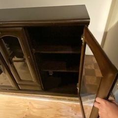 レトロガラス開閉式の棚　古民家カフェなどに♪の画像