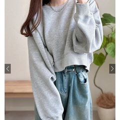 GRL ショート丈スウェットトップス グレーの画像