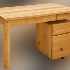 無印良品(木製チェスト・デスク)・テレビの3点セットの画像