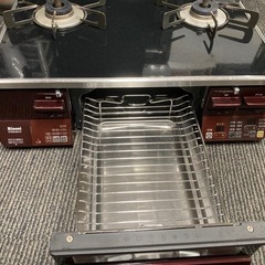 リンナイ　ハイグレード　幅約60cm プロパンガスコンロ　タイマー　水無両面焼き　屋外分解洗剤清掃済みの画像