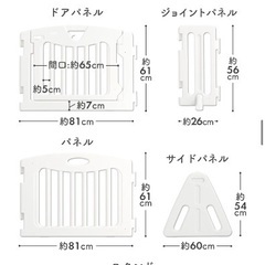 ベビーゲート ベビーサークル ドア付き 日本育児 キッズパーテーション おくだけとおせんぼ テレビガード 置くだけ 自立式 簡単設置 セーフティガード 赤ちゃん 間仕切り ベビーパーテーションの画像