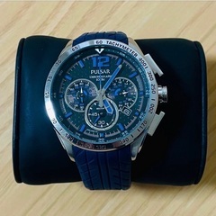 【美品】SEIKO PULSAR ビッグフェイスモデル　クロノグラフ時計　稼働中の画像