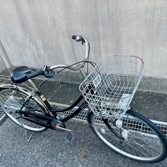 【しっかり整備済み】耐摩耗タイヤ26インチ内装3段オートLEDライトの自転車ブラックの画像