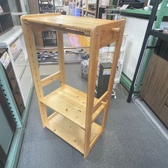 【リサイクルサービス八光】幅60cm　天然木シンプルデザインキッズ家具シリーズ ハンガーラックの画像