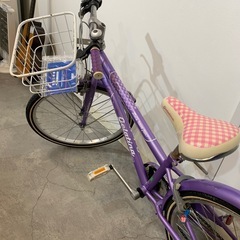 【ジモティー割】子供用自転車 21インチ パープル×ピンク（ID1652）の画像
