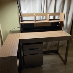 勉強机(サイドの棚付き、椅子なし)の画像