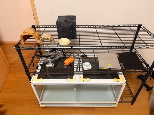 爬虫類ケージ パンテオン9045+暖突パネルヒーター他