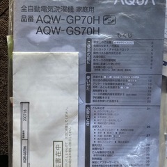 AQUA 洗濯機 7.0kg 2019年製 ガラストップ 動作良好 美品の画像