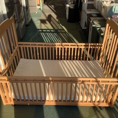 【リサイクルサービス八光】幅124.5cm　サワベビー 日本製ロングユースベッド D型ジョルノ ナチュラルの画像