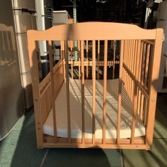 【リサイクルサービス八光】幅124.5cm　サワベビー 日本製ロングユースベッド D型ジョルノ ナチュラルの画像