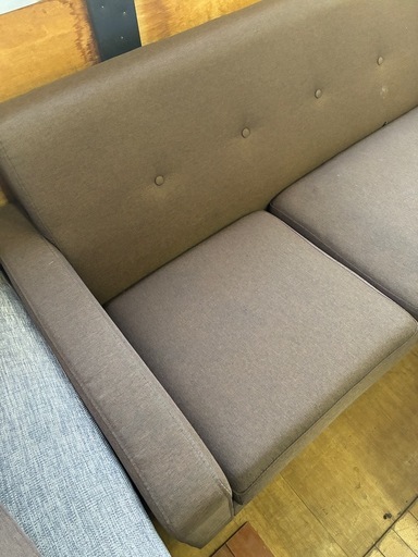 【ジャングル深井店】★オットマン付ソファー 2人用 茶 ブラウン ソファー 家具 堺市 深井 【FU3062】