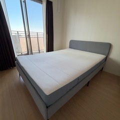 【IKEA SLATTUM ベッド＋マットレス付き／美品の画像