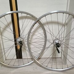 手組ホイールM475ハブ＋MAVIC XM317リム Vブレーキ 6穴ディスク対応品 前後セットの画像