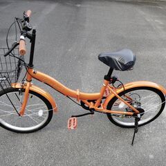 折りたたみ自転車 20インチ シマノ6段変速　※かご、ワイヤーロック、空気入れをおまけでつけますの画像