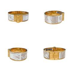 エルメス  バングル ホワイト×ベージュ×ゴールド  HERMES シャルニエールバングルの画像