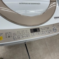 ◇ドリーム尼崎1号館◇【訳あり】シャープ 7kg洗濯機 ES-KS70T 2018年製の画像