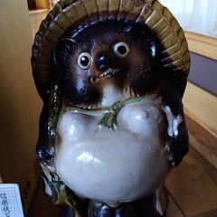 ◆新品　真楽焼 狸 置き物◆縁起物の画像