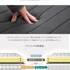 脚付きマットレス セミダブル ポケットコイル 2つの画像