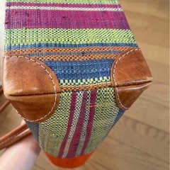 ハンドメイド　かごバッグ　オレンジ　オーストラリア購入の画像