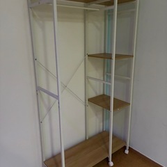 オープンシェルフ ホワイト/ナチュラル 4段の画像