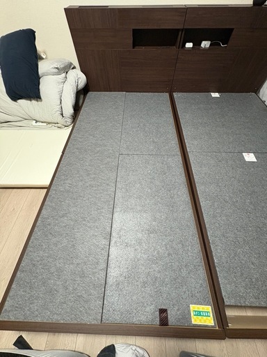 ２台あわせてキングベッドに！ドリームベッド　 シングルベッドフレーム　2台
