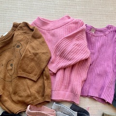 H&M ユニクロ　西松屋など 女の子秋冬服まとめ売り 70-80サイズ 18点セットの画像