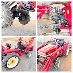 P185F トラクター シバウラ フロント ローダー付き 18.5馬力 4WD ハイ旋ターン RF130S ロータリー バケット 尾輪 除雪 排土 運搬 軽油 栃木の画像