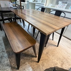 【愛品館 江戸川店 】アイアンウッド ベンチダイニング5点セット LOWYA（ロウヤ）の画像