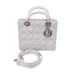 【美品正規品】レディディオール ミディアムサイズ ホワイト シルバー金具の画像