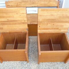 無料配達します🚚定価１５万円💖天然木💖収納付💖３人ベンチ💖ダイニングチェア💖の画像