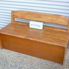 無料配達します🚚定価１５万円💖天然木💖収納付💖３人ベンチ💖ダイニングチェア💖の画像