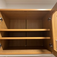 ホワイト木目調 食器棚・キッチンカウンターの画像