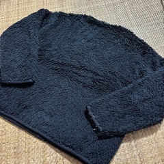 120 UNIQLO White Mountaineering＊ボアプルオーバー ブラック 黒 フリース コラボ の画像