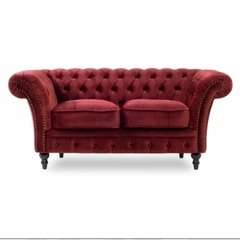 赤ベルベットソファの画像