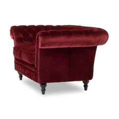赤ベルベットソファの画像