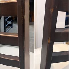 ニトリ ダイニング3点セット 二人用 ステイン ダイニングテーブル/回転式ダイニングチェア2客 定価32990円★買取帝国 志木店の画像