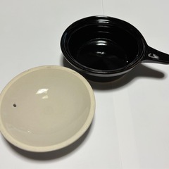 ブルーのチェックのグラタン皿　蓋付きの画像