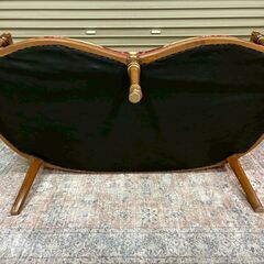 イタリア製 クラシック ソファ オットマン セット ヴィンテージ調の画像