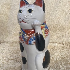 猫置物　三毛猫　招き猫　アンティークの画像