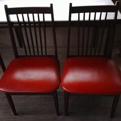 レトロ オールドカリモク ダイニングテーブル＆チェア 2脚セットの画像