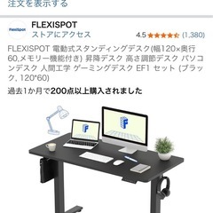 【12/7引取り限定で12000円】FLEXISPOT 電動昇降デスクEF1の画像