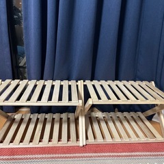 「決まりました」折り畳み式木製ラック 2段の画像