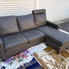 美品★ソファ★三人がけ★オットマンの画像