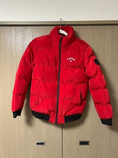 【未使用品】キャロウェイCallaway　ゴルフダウンジャケット レッド　Ｌ Callaway キャロウェイ ゴルフ ダウン レッド メンズ M (プロフ必読