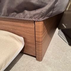 ニトリダブルベッド＋ダブルマットレスセット ブラウンの画像