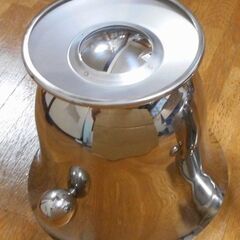 程度良好 使用少 アイスペール(大)　シャンパンクーラー 日本製(ラッキーウッド社製)　シャンパン ワイン 缶ビール等に USEDの画像