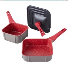 タッタ マルチセット ウッドベージュ フライパン ソテーパン 鍋 蓋 フライパンセット こげつきにくい 四角 スクエア型 の画像